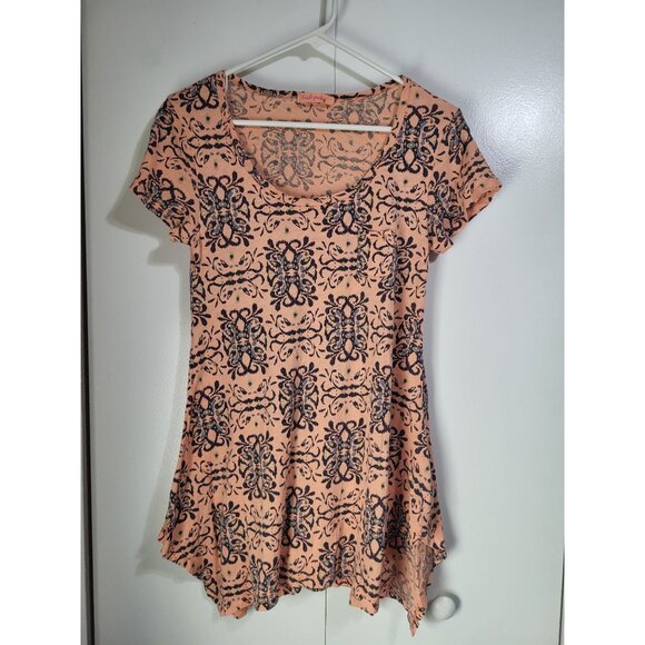 fresh produce Tops - Fresh Produce Womens XS Pastel Asymmetric Sharkbite Hem Tunic Top Tee Comfy Boho